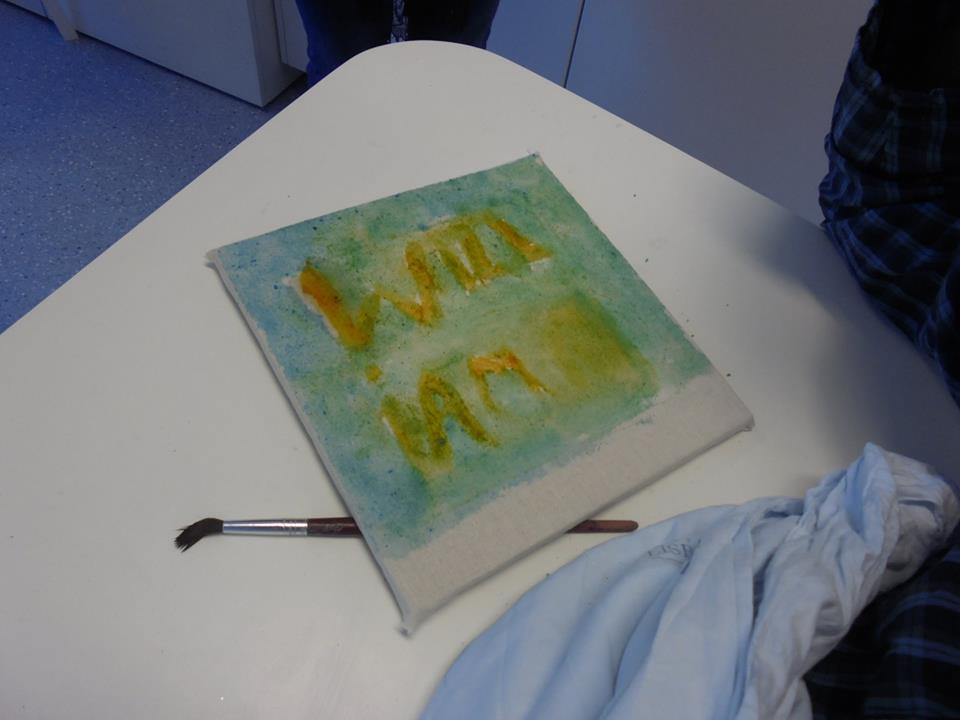 Quadro pintado com as tintas fabricadas