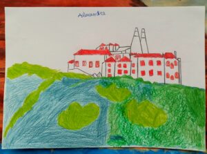 Desenho elaborado à vista do Palácio de Sintra.